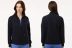 Jaanuu Women's Ceri Essential Full-Zip 6-Pocket Scrub Jacket  with Embroidery