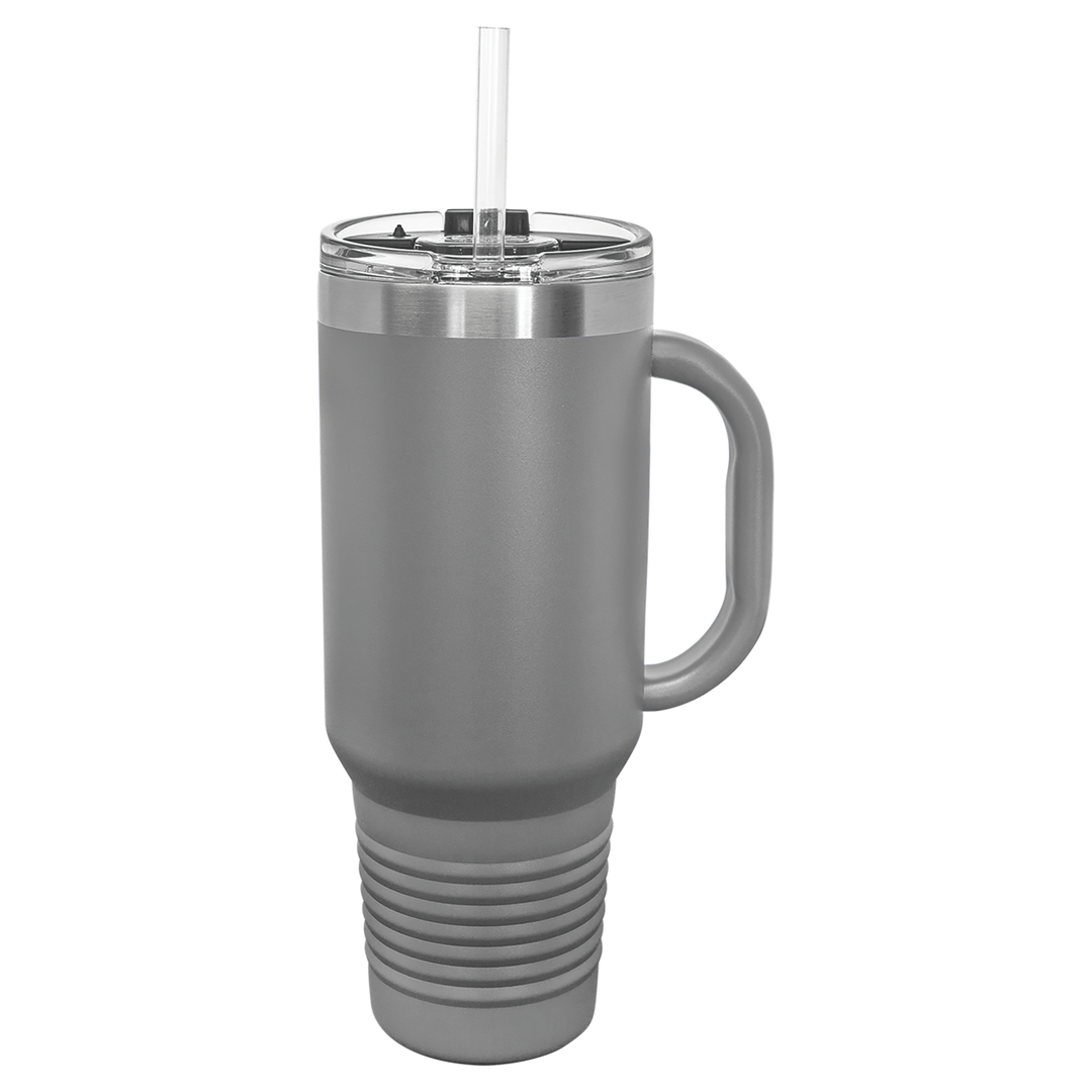 40 oz Polar Camel Insulated Travel Mug with Handle and Straw