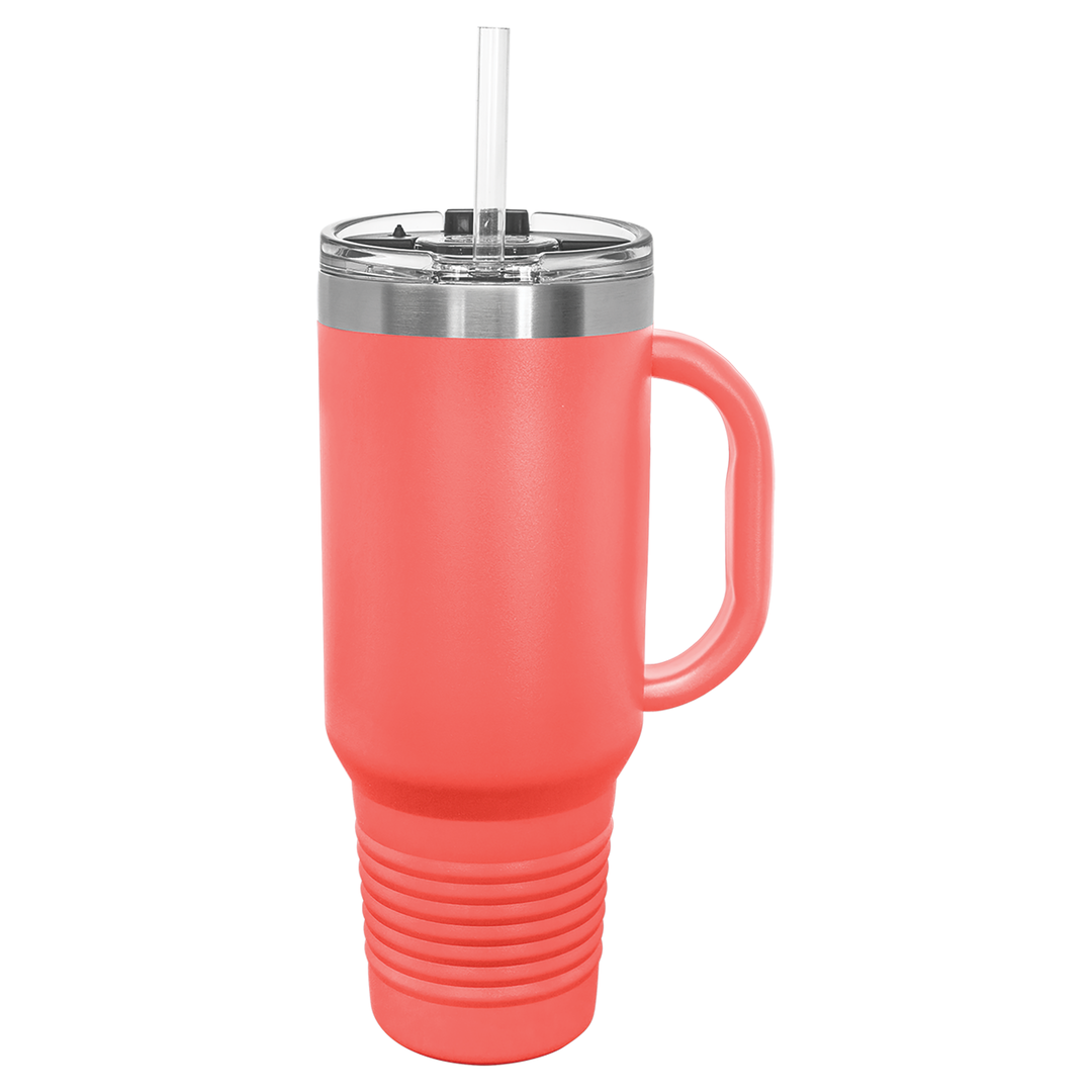 40 oz Polar Camel Insulated Travel Mug with Handle and Straw