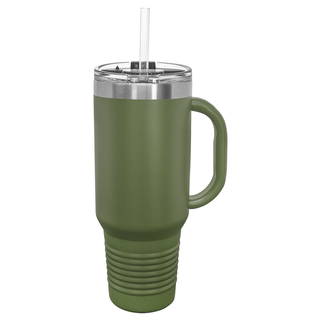 40 oz Polar Camel Insulated Travel Mug with Handle and Straw